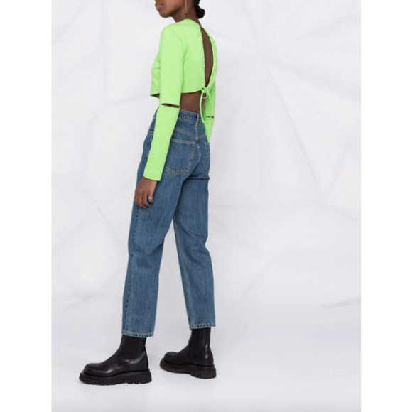 Jacquemus Le T-shirt Piccola Green Crop Top - Picture 3 of 16